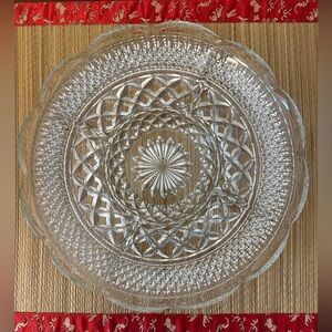 Anchor Hocking Wexford Divided Serving Tray Clear Pressed Glass 5 Part P…